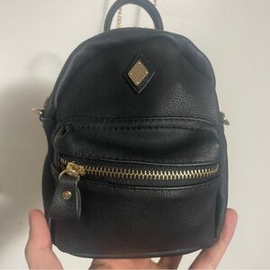 Black Mini Backpack Cross Body Purse Bag